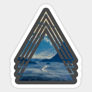 Beautiful Landscape in Geometric Shape Sticker